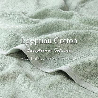 Superior Egyptian Cotton 2-Piece Bath Sheet Towel Set, Oversized Body Towels For Adults And Kids, Large Towel For Bath, Shower, Guest Bathroom, Spa, Gym, Resort, Essentials, Airbnb, Sage