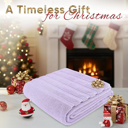 American Soft Linen 35x70 Jumbo Large Bath Towels, 600 GSM 100% Cotton Turkish Bath Sheet, Oversized Luxury Bath Towels for Bathroom Beach and Pool, Lilac