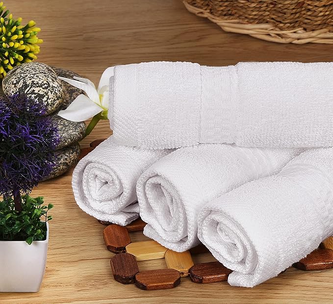 Utopia Towels Set, 16 Bath Towels, 16 Hand Towels, and 32 Washcloths, 600 GSM Ring Spun Cotton Highly Absorbent Towels for Bathroom, Shower Towel, (Pack of 64) (White)