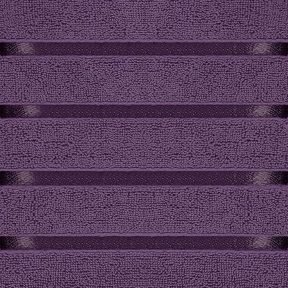 Utopia Towels 8 Piece Luxury Towel Set, 2 Bath, 2 Hand, and 4 Wash Cloths, 600 GSM Ring Spun Cotton, Highly Absorbent Viscose Stripe Towels, Ideal for Everyday use, Plum
