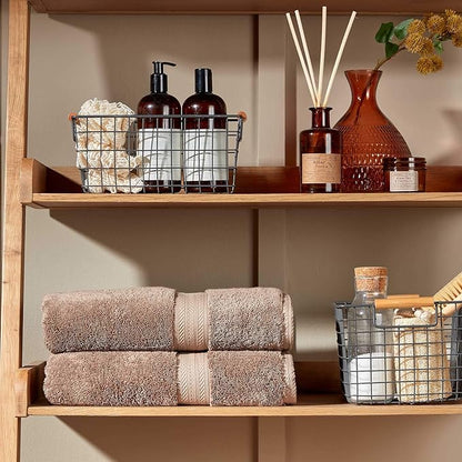 Christy Renaissance 4 Piece Brown Towel Set | 100% Egyptian Cotton | Luxury Bathroom Towels | Soft and Super Absorbent | 675 GSM | 2 Bath 2 Hand | Mink