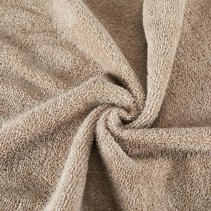 Amazon Basics Fade Resistant Bath, Hand and Washcloth Towel Set, 100% Cotton, Set of 6, 30 x 54 inches, Taupe