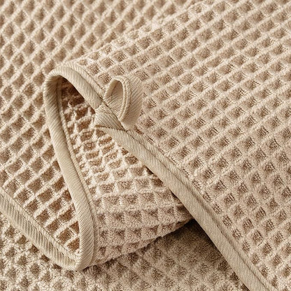 Microfiber Waffle Hand Towels, 4 Pieces, Soft, Absorbent, Fast Drying, Lint Free (Beige)