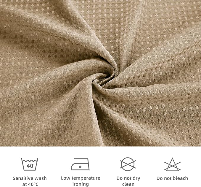 LaCyan 3 in 1 Waterproof Waffle Weave Shower Curtain and Clear Liner Set with 12 Stainless Steel Hooks Double Sided for Bathroom 72 Inches Heavy Duty Polyester Fabric Shower Curtains 72x84