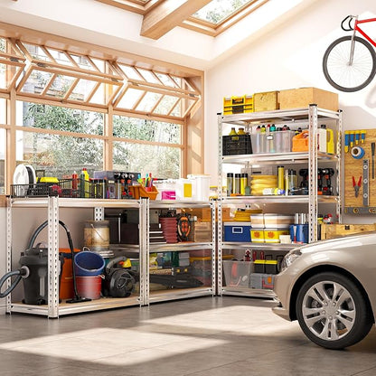 REIBII Storage Shelves 2020LBS Garage Shelving 5 Tier Heavy Duty Shelving Adjustable Pantry Shelves for Garage Closet Kitchen Basement 28" W x 12" D x 59.8" H, 2 Pack