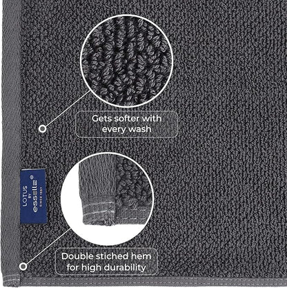 6 Piece Towel Set, 680 GSM 100% Cotton, Premium Quality - 2 Bath Towels, 2 Hand Towels, 2 Wash Cloths-Ultra Soft, Super Absorbent Popcorn Textured Weaved for Home, Spa, Hotels, Bathroom - Charcoal
