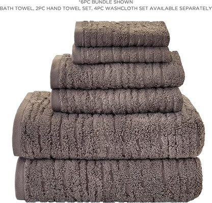 SKL Home CloudSoft Cotton Luxury Hand Towel 2pc Set for Bath/Kitchen/Bar & Gift, Mink Brown