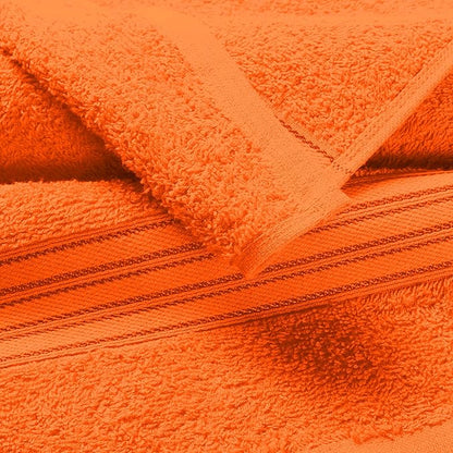 BOUTIQUO Ultra Soft Cotton 6 -Piece Hand Towel Set 16x24 Inch, Ideal for use in Bathroom, Kitchen, Gym, Spa & General Cleaning, Compact & Lightweight Multi Purpose Hand Towels - Orange