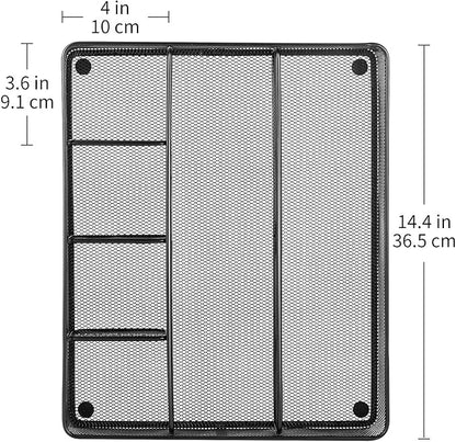 Amazon Basics Mesh Drawer Organizer, Black, Pack of 4