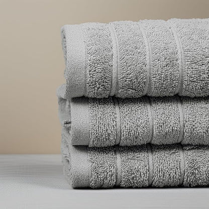 Tens Towels Pack of 6 Hand Towels, 100% Cotton, Lighter Weight, Quick to Dry, 16 x 28 Inches, Super Soft & Absorbent, Perfect for Bathroom & Kitchen, Cool Grey