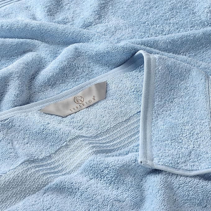 Superior Egyptian Cotton 10-Piece Face Towel Set , Small Towels For Facial, Spa, Quick Dry, Absorbent Towels, Bathroom Accessories, Guest Bath, Home Essentials, Washcloth, Airbnb, Light Blue