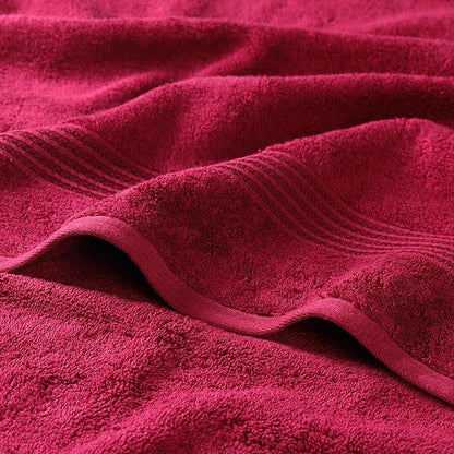 Superior Egyptian Cotton 6-Piece Towel Set, Bathroom Essentials, Towels For Bathroom, Apartment, Airbnb, Guest Bath, Face, Hand, Bath Towels, Washcloths, Absorbent, Fast Drying, Burgundy