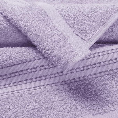 BOUTIQUO Ultra Soft Cotton 6 -Piece Hand Towel Set 16x24 Inch, Ideal for use in Bathroom, Kitchen, Gym, Spa & General Cleaning, Compact & Lightweight Multi Purpose Hand Towels - Purple
