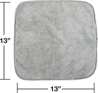 Eurow Microfiber Washcloths, Ultra Soft, Super Absorbent, Fast Drying, Hypoallergenic, Gentle on Skin, Machine Washable Face & Body Cloths,13 x 13 in, 4-Pack, Gray