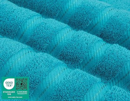American Soft Linen Luxury Hand Towels for Bathroom, 600 GSM 100% Cotton Turkish 4 Piece Hand Towel Set, 600 GSM Hand Face Towels for Kitchen, Aqua Blue Hand Towels