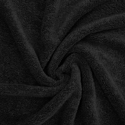 American Soft Linen Salem Washcloth Sets, 4 Piece Luxury 600 GSM 100% Cotton Washcloths for Bathroom, 13x13 inches Washrags Premium Quality Hand Face Towels, Black