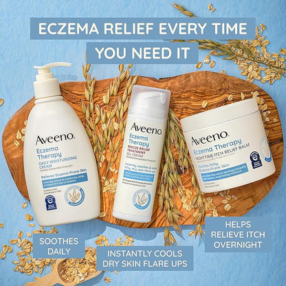 Aveeno Eczema Therapy Itch Relief Balm with Colloidal Oatmeal & Ceramide for Dry Itchy Skin, Non-Greasy, Steroid-, Fragrance- & Paraben-Free Moisturizing Skin Protectant Cream, 11 oz