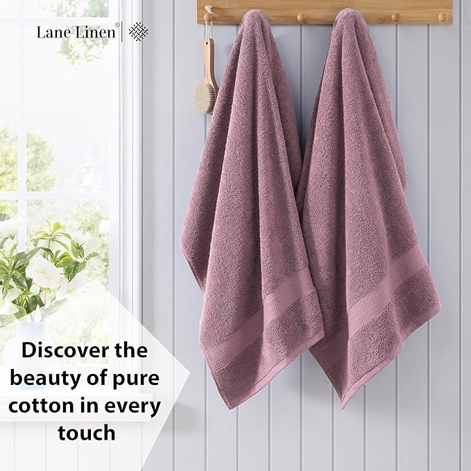 LANE LINEN Oversized Bath Towels for Adults (35"x66") - 2 Pack - 100% Cotton Bath Sheet - Highly Absorbent, Pre Shrunk, Quick Dry - Daily Use XL Bath Towels Oversized Ideal for Guest - Wistful Mauve