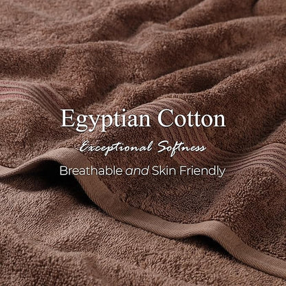 Superior Egyptian Cotton 2-Piece Bath Sheet Towel Set, Oversized Body Towels For Adults And Kids, Large Towel For Bath, Shower, Guest Bathroom, Spa, Gym, Resort, Essentials, Airbnb, Mocha