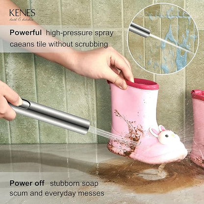 KENES Square Rainfall Shower System Faucet Set, Brushed Nickel Rain Shower Head and Handle Set, 10 Inch Stainless Shower Head with Handheld Spray (Shower Valve Included), LJ-6026A