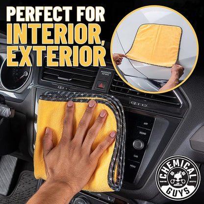 Chemical Guys ‎MIC721 Miracle Dryer Microfiber Drying Towel, (Great for Cars, Trucks, SUVs, RVs, Motorcycles & More), Yellow (36" x 25")