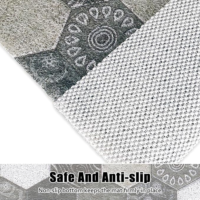 Shower Mat Non Slip - 24x36 Inch Shower Mats for Inside Shower with Drain Hole in Middle, Super Soft and Comfortable PVC Loofah Massage Bath Mat for Shower, Anti Slip Shower Stall Mat, Quick Drying