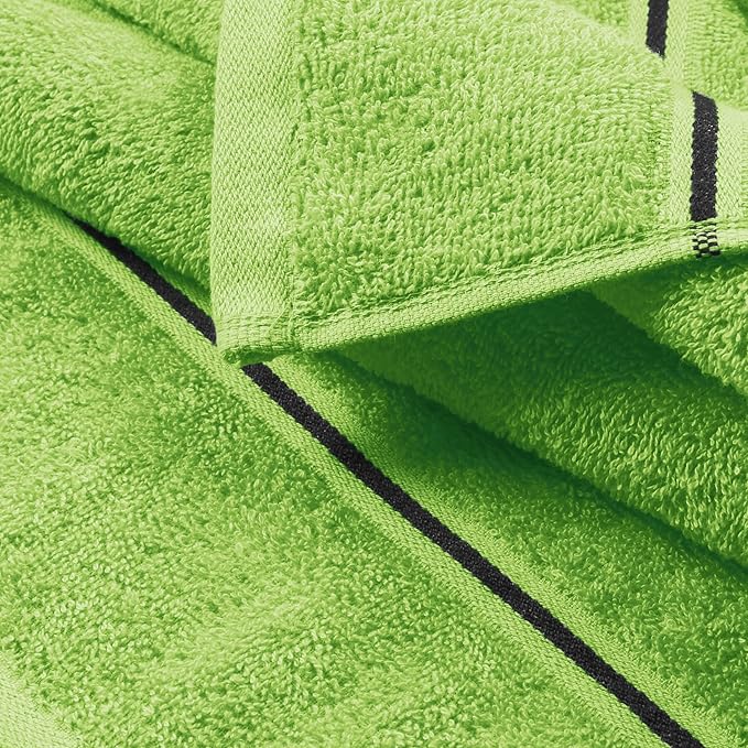 MyOwn Ultra Soft Cotton 6 -Piece Hand Towel Set 16x24 Inch, Ideal for use in Bathroom, Kitchen, Gym, Spa & General Cleaning, Compact & Lightweight Multi Purpose Hand Towels - Kiwi Green