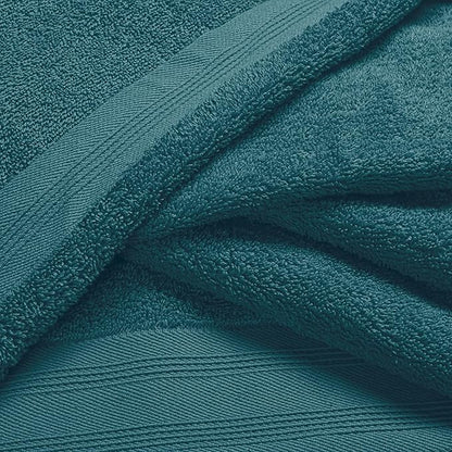 Ultra Soft 6 Pack Cotton Towel Set, Contains 2 Bath Towels 28x55 inch, 2 Hand Towels 16x24 inch & 2 Wash Coths 12x12 inch, Ideal Everyday use, Compact & Lightweight - Teal