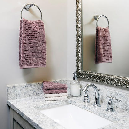 SKL Home CloudSoft Cotton Luxury 6-Piece Towel Set, Soft Plum