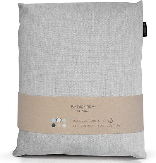 BADESOFA® Luxury Bathtub Pillow L - Large Bath Pillow for Therapeutic Neck and Back Support Quick-Drying - Washable Full Body Bath Tub Cushion - Luxury Spa Cushion in Grey