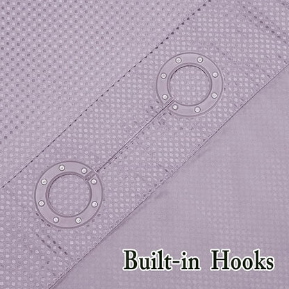 Gibelle Stall Small Shower Curtain 36x74, Waffle Weave Shower Curtain with Snap-in Fabric Liner Set, No Hooks Needed, Hotel Style with Mesh Top Window, Lavender