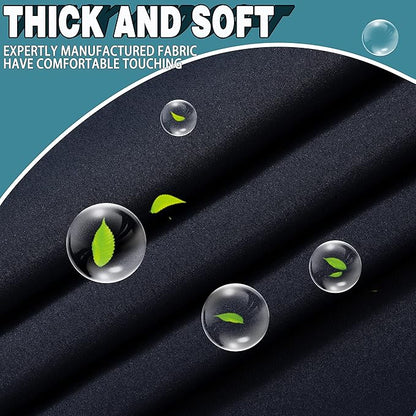 Conbo Mio Extra Long No Hook Shower Curtain with Snap in Liner Set, Hotel Luxury Black Fabric Shower Curtains for Bathroom with See Through Top Window, Washable, Waterproof 71W x 84H