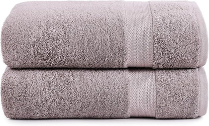 LANE LINEN Oversized Bath Towels Set of 2 (35"x66") - 100% Cotton Ring Spun Extra Large Bath Sheets - Quick Dry, Ultra Soft & Highly Absorbent - Daily Use Hotel & Spa Quality Bathroom Towel - Platinum