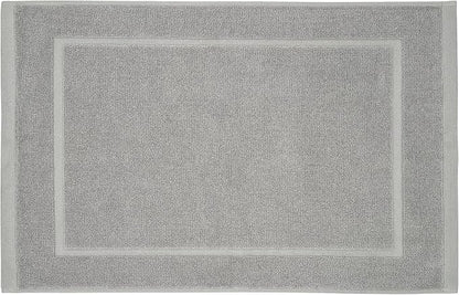 Lincoln & Palm 1-Piece Turkish Cotton Bath Mat - Soft, Plush, and Absorbent - 1000 GSM Thick Luxury Spa and Hotel Style - No Rubber Backing - Silver-Infused SILVERbac (1 Piece Bath Mat, Silver)