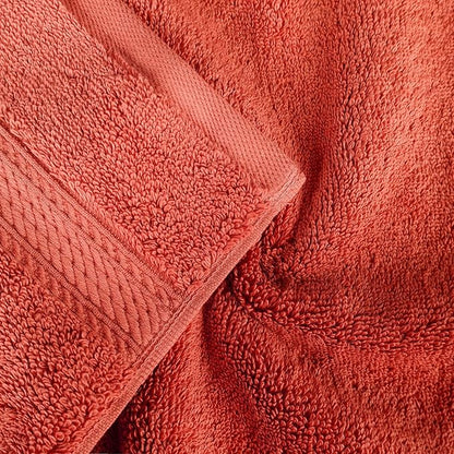 Superior Egyptian Cotton Pile 8 Piece Towel Set, Includes 2 Bath, 2 Hand, 4 Face Towels/Washcloths, Ultra Soft Luxury Towels, Thick Plush Essentials, Guest Bath, Spa, Hotel Bathroom, Coral