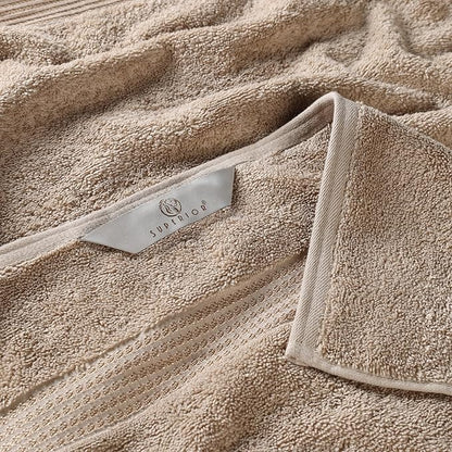 Superior Egyptian Cotton Bath Towel Set, Home Bathroom Towels, Master, Guest Bath, Decor Essentials, Quick Dry, Absorbent, Large Body Towels, Spa, Hotel, Resort, Adult, Kids, Set of 2, Taupe