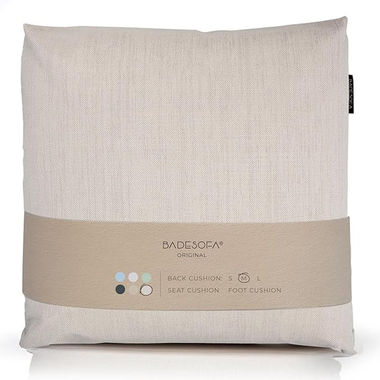 BADESOFA® Luxury Bath Pillow M - Lusciously Soft & Comfortable Tub Pillow for Bathtub - Washable & Quick-Drying Bath Back Pillow - Non-Slip Full Body Tub Pillow - Luxury Spa Cushion in Ivory Pearl
