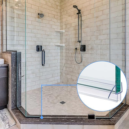 2-Pack ShowerDoor Bottom Seal 3/8" x 36" Polycarbonate Frameless Ultra Clear Shower Door Seal Strip for Glass Doors Stop Leaks and Create a Water Barrier Replacement Shower Cubicle