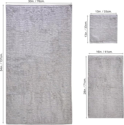 SKL Home CloudSoft Cotton Luxury 6 Pc Towel Set for Bath & Gift, Gray