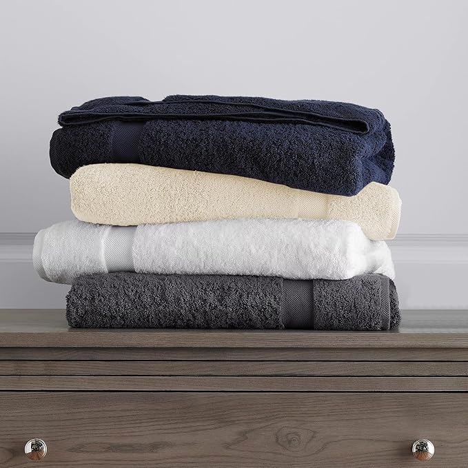 Delara 100% Organic Cotton Towel 650 GSM Plush Feather Touch Quick Dry Towel, 6-Piece Towel Set GOTS Certified, Oeko-Tex Green Certified, 1 Bath Towel, 1 Bath Sheet, 2 Hand Towels & 2 Wash Cloths