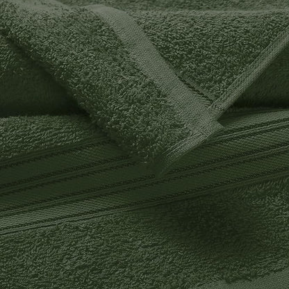 BOUTIQUO Ultra Soft Cotton Washcloths, Contains 12 Piece Face Cloths 12x12 inch, Ideal for Everyday use Face Towels, Compact & Lightweight Multi Purpose Washcloths - Olive Green