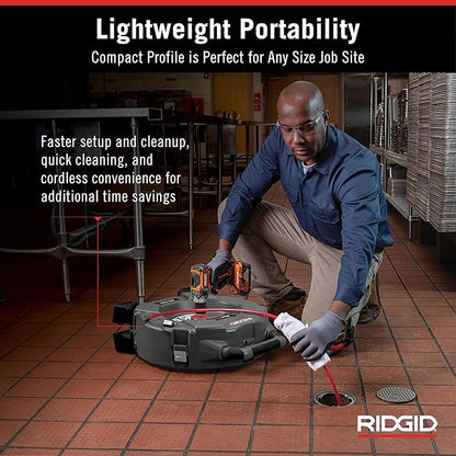 RIDGID 76193 FlexShaft K9-102+ Drain Cleaning Machine for 1 1/4-2" (32-50 mm) Pipes with 50' (15,2 m) 1/4" (6 mm) Cable and Kit