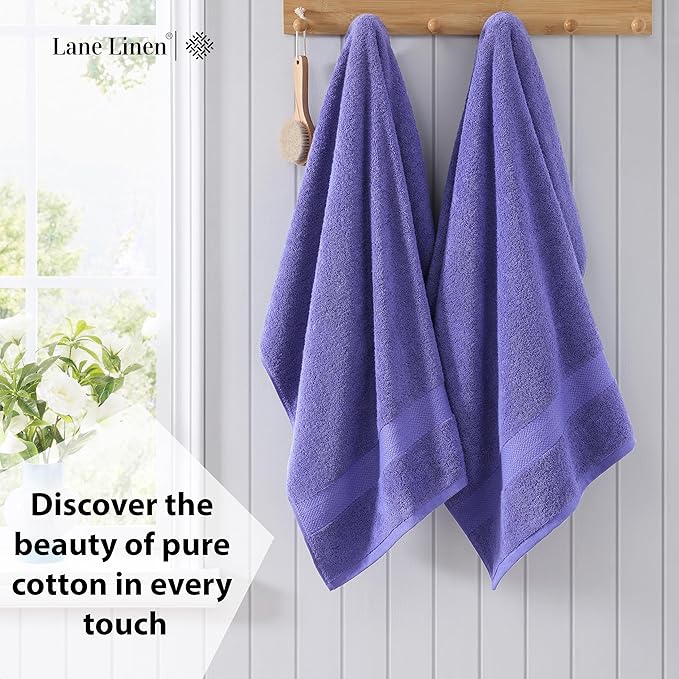 LANE LINEN 100% Pure Cotton Pack of 2 Bath Sheets (35"x66") - Fade Resistant, Machine Washable & Highly Absorbent Extra Large Towel Set - Oversized Luxury Towels for Bathroom, Hotel & Spa - Blue Irish