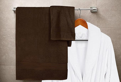 Utopia Towels 8 Piece Premium Towel Set, 2 Bath, 2 Hand, and 4 Washcloths, 100% Ring Spun Cotton, Highly Absorbent Towels for Bathroom, Sports, and Hotel, Dark Brown