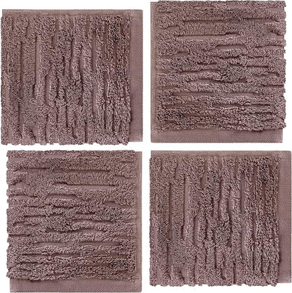 SKL Home CloudSoft Cotton Luxury 4-Piece Washcloth Set, Soft Plum