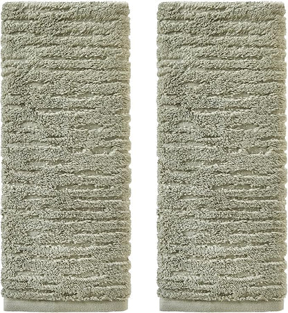 SKL Home CloudSoft Cotton Luxury 2-Piece Hand Towel Set, Sage