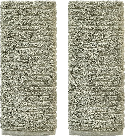 SKL Home CloudSoft Cotton Luxury 2-Piece Hand Towel Set, Sage