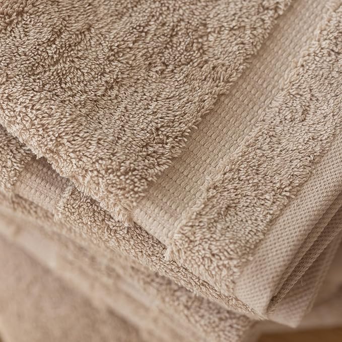 SALBAKOS 100% Turkish Cotton Washcloth Set of 12 13x13 inch | Heirloom Quality | Hotel & Spa Collection | Ultra Soft, Super Absorbent, Washcloth Towels | Made in Turkey (Ivory, 12 Washcloths)