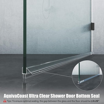 2-Pack Shower Door Bottom Seal, (1/4" x 36") Ultra Clear Glass Shower Door Seal Strip, Stop Leaks and Create a Water Barrier