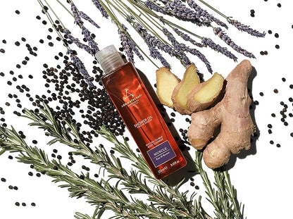 Aromatherapy Associates De-Stress Muscle Shower Oil. Powerful Blend of Rosemary, Ginger and Black Pepper Essential Oils to Soothe and Heal the Body (8.45 fl oz)